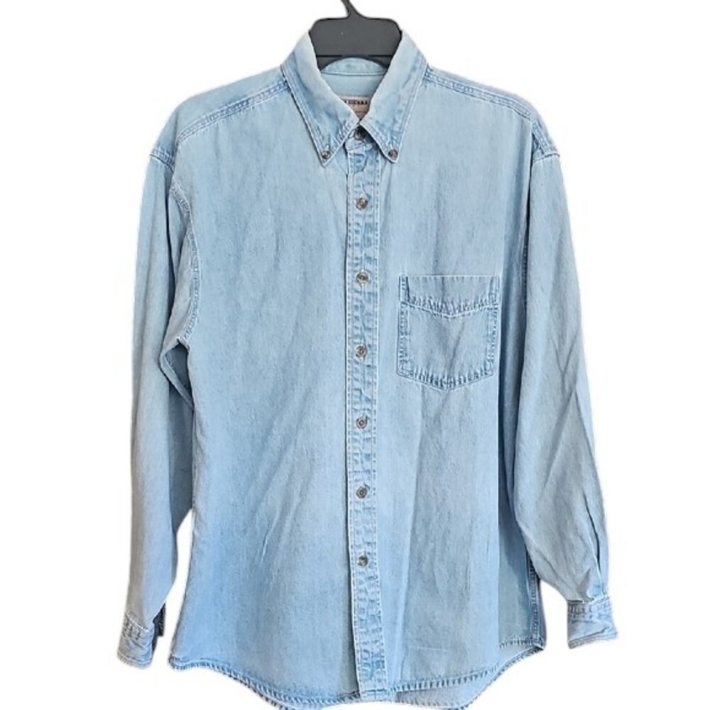 Vintage High Sierra Classic Denim Blue Men's Shirt Denim button down 100% cotton - Picture 2 of 10